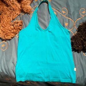 PRACTICALLY BACKLESS TURQOUISE HALTER